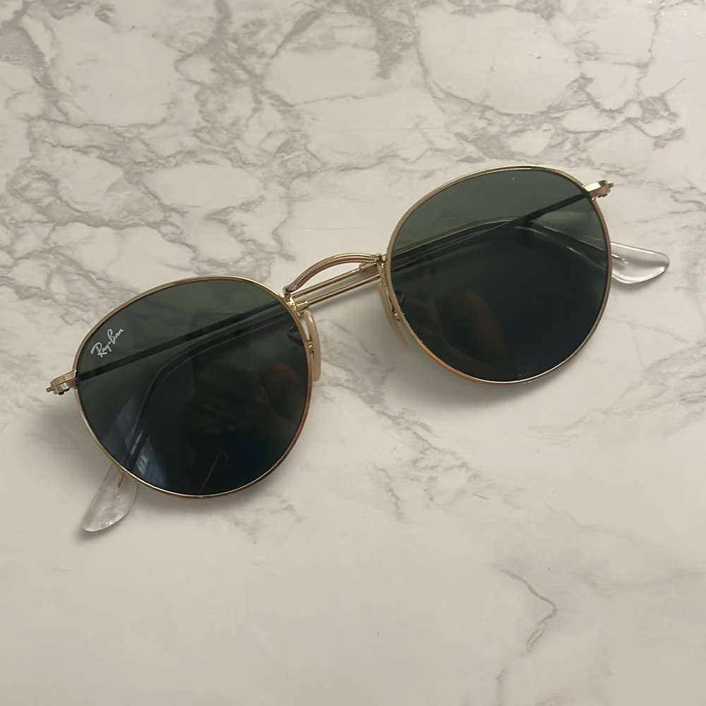 RAY BAN ROUND METAL GOLD SUNGLASSES